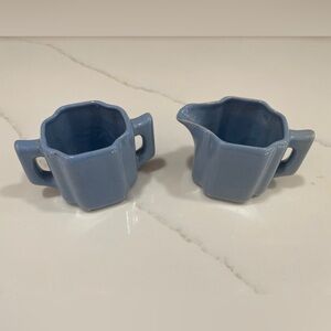 Rosemeade Periwinkle Blue Deco Cream and Sugar